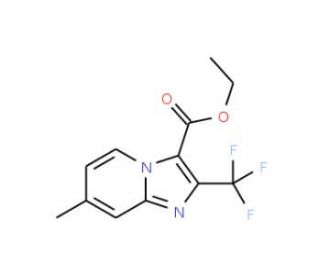 Ethyl 7-methyl-2-(trifluoromethyl)imidazo-[1,2-a]pyridine-3-carboxylate (CAS 874776-54-2) - chemical structure image