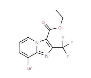 Ethyl 8-bromo-2-(trifluoromethyl)imidazo-[1,2-a]pyridine-3-carboxylate (CAS 1038389-86-4) - chemical structure image