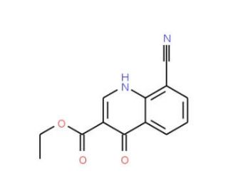 Ethyl 8-cyano-4-hydroxy-3-quinolinecarboxylate (CAS 77156-79-7) - chemical structure image