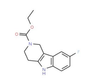 Ethyl 8-fluoro-1,3,4,5-tetrahydro-2H-pyrido-[4,3-b]indole-2-carboxylate (CAS 58038-66-7) - chemical structure image