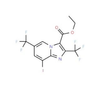 Ethyl 8-iodo-2,6-bis(trifluoromethyl)imidazo-[1,2-a]pyridine-3-carboxylate - chemical structure image