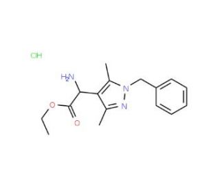 ethyl amino(1-benzyl-3,5-dimethyl-1H-pyrazol-4-yl)acetate hydrochloride (CAS 1025747-64-1) - chemical structure image