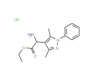 ethyl amino(3,5-dimethyl-1-phenyl-1H-pyrazol-4-yl)acetate hydrochloride - chemical structure image