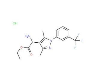 ethyl amino{3,5-dimethyl-1-[3-(trifluoromethyl)phenyl]-1H-pyrazol-4-yl}acetate hydrochloride - chemical structure image