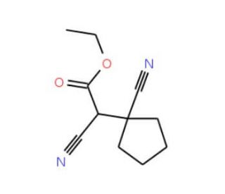ethyl cyano(1-cyanocyclopentyl)acetate (CAS 62953-74-6) - chemical structure image