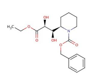 Ethyl N-Benzyloxycarbonyl-3-[(2R)-piperidinyl)]-(2R,3S)-dihydroxrpropanoate (CAS 160169-48-2) - chemical structure image