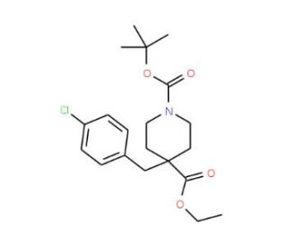 Ethyl N-Boc-4-(4-chlorobenzyl)piperidine-4-carboxylate (CAS 174605-91-5) - chemical structure image