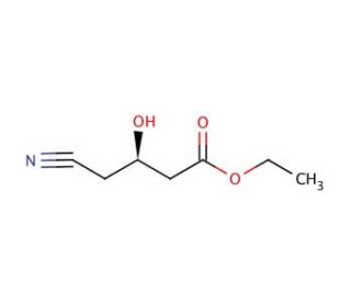 Ethyl (R)-(&minus;)-4-cyano-3-hydroxybutyrate (CAS 141942-85-0) - chemical structure image