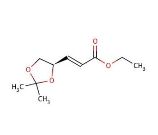 Ethyl (R)-(−)-3-(2,2-dimethyl-1,3-dioxolan-4-yl)-trans-2-propenoate (CAS 104321-62-2) - chemical structure image