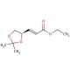 Ethyl (R)-(-)-3-(2,2-dimethyl-1,3-dioxolan-4-yl)-trans-2-propenoate 的分子结构, CAS编号: 104321-62-2 Ethyl (R)-(−)-3-(2,2-dimethyl-1,3-dioxolan-4-yl)-trans-2-propenoate (CAS 104321-62-2) - chemical structure image