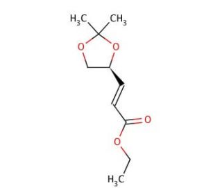Ethyl (S)-(+)-3-(2,2-dimethyl-1,3-dioxolan-4-yl)-2-propenoate,predominantly trans (CAS 64520-58-7) - chemical structure image