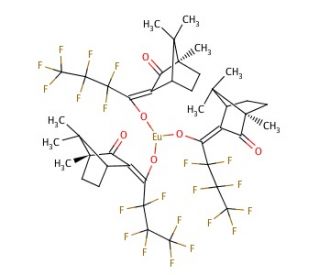 Europium tris[3-(heptafluoropropylhydroxymethylene)-(&plus;)-camphorate] (CAS 34788-82-4) - chemical structure image