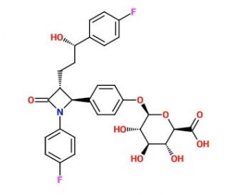 Ezetimibe &beta;-D-Glucuronide (CAS 190448-57-8) - chemical structure image