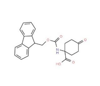Fmoc-1-amino-4-oxo-cyclohexane carboxylic acid (CAS 285996-74-9) - chemical structure image