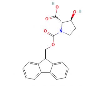 Fmoc-(2S,3S)-3-hydroxypyrrolidine-2-carboxylicacid (CAS 296774-32-8) - chemical structure image