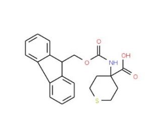 Fmoc-4-amino-tetrahydrothiopyran-4-carboxylic acid (CAS 368866-35-7) - chemical structure image