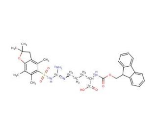 Fmoc-Arg(Pbf)-OH (U-13C6, U-15N4) (CAS 1217461-89-6) - chemical structure image