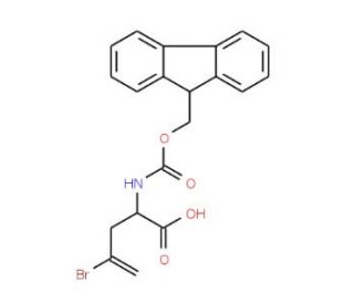 Fmoc-D-2-amino-4-bromo-4-pentenoic acid (CAS 220497-92-7) - chemical structure image