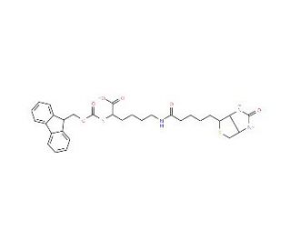 Fmoc-D-Lys(Biotin)-OH (CAS 110990-09-5) - chemical structure image