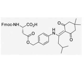 Fmoc-L-aspartic acid beta-4-[N-{1-(4,4-dimethyl-2,6-dioxocyclohexylidene)-3-methylbutyl}amino]benzyl ester (CAS 269066-08-2)