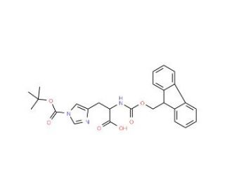 Fmoc-L-His(Boc)-OH (CAS 81379-52-4) - chemical structure image