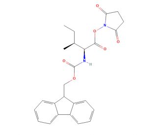 Fmoc-L-isoleucine N-hydroxysuccinimide ester (CAS 121697-35-6) - chemical structure image