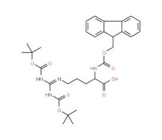 Fmoc-Nomega,Nomega&prime;-bis-Boc-D-arginine (CAS 214852-34-3) - chemical structure image