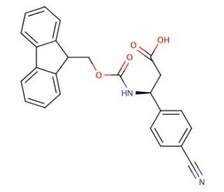 Fmoc-(S)-3-amino-3-(4-cyanophenyl)propionic acid (CAS 507472-24-4) - chemical structure image