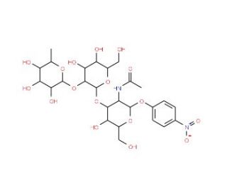 Fuc1-&alpha;-2Gal1-&beta;-3GlcNAc-&beta;-PNP (CAS 93496-53-8) - chemical structure image