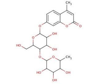 Fuc1-&alpha;-4Gal1-b-4-MU (CAS 383160-15-4) - chemical structure image