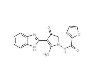 Furan-2-carboxylic acid [5-amino-4-(1H-benzoimidazol-2-yl)-3-oxo-2,3-dihydro-pyrrol-1-yl]-amide - chemical structure image