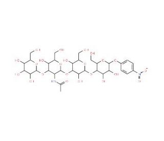 Gal beta(1-3)GlcNAc beta(1-3)Gal beta(1-4)Glc-beta-pNP (CAS 148705-09-3) - chemical structure image