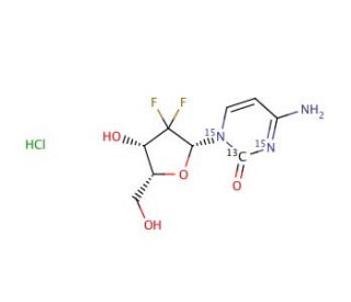 Gemcitabine-13C,15N2 Hydrochloride (CAS 1262897-74-4) - chemical structure image
