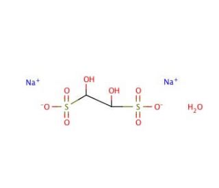 Glyoxal bis(sodium hydrogen sulfite) adduct hydrate (CAS 517-21-5) - chemical structure image