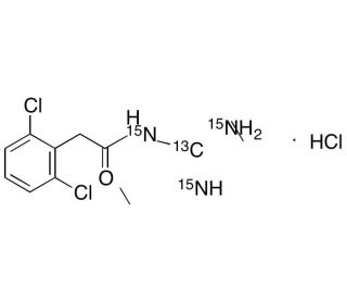 Guanfacine-13C, 15N3 Hydrochloride (CAS 1261393-21-8) - chemical structure image