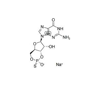 Guanosine-3&prime;,5&prime;-cyclic Monophosphothioate, Sp-Isomer sodium salt (CAS 86562-10-9 (non-salt)) - chemical structure image
