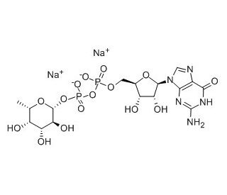 Guanosine 5&prime;-diphospho-&beta;-L-fucose sodium salt (CAS 15839-70-0) - chemical structure image