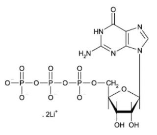 Guanosine 5&prime;-triphosphate dilithium salt (CAS 85737-04-8 (non-salt)) - chemical structure image