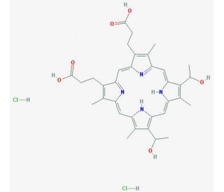 Hematoporphyrin dihydrochloride (CAS 17696-69-4) - chemical structure image