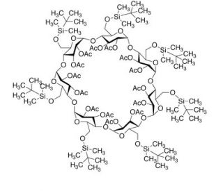 Heptakis(6-O-tert-butyldimethylsilyl)-&beta;-cyclodextrin Tetradecaacetate (CAS 123172-94-1) - chemical structure image