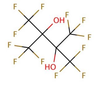 Hexafluoro-2,3-bis(trifluoromethyl)-2,3-butanediol (CAS 918-21-8) - chemical structure image