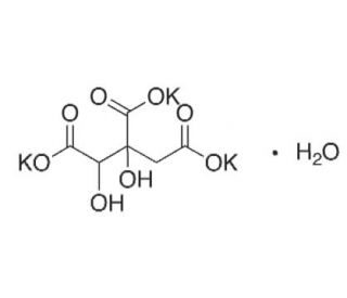 Hydroxycitric acid tripotassium salt monohydrate (CAS 232281-44-6) - chemical structure image