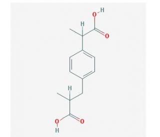 Ibuprofen Carboxylic Acid(Mixture of Diastereomers) (CAS 15935-54-3) - chemical structure image