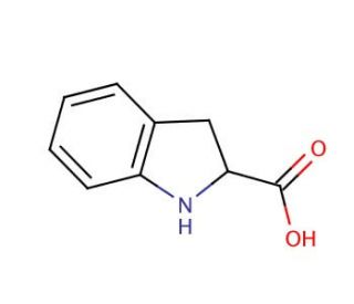 Indoline-2-carboxylic acid (CAS 78348-24-0) - chemical structure image