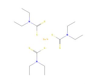 Iron(III) diethyldithiocarbamate (CAS 13963-59-2) - chemical structure image