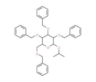 Isopropyl 2,3,4,6-tetra-O-benzyl-&beta;-D-glucopyranoside (CAS 114967-51-0) - chemical structure image