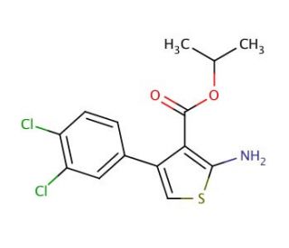 Isopropyl 2-amino-4-(3,4-dichlorophenyl)thiophene-3-carboxylate (CAS 351157-06-7) - chemical structure image