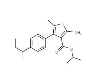 Isopropyl 2-amino-4-(4-sec-butylphenyl)-5-methylthiophene-3-carboxylate - chemical structure image