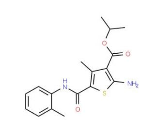 Isopropyl 2-amino-4-methyl-5-{[(2-methylphenyl)-amino]carbonyl}thiophene-3-carboxylate - chemical structure image