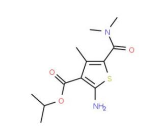 Isopropyl 2-amino-5-[(dimethylamino)carbonyl]-4-methylthiophene-3-carboxylate - chemical structure image